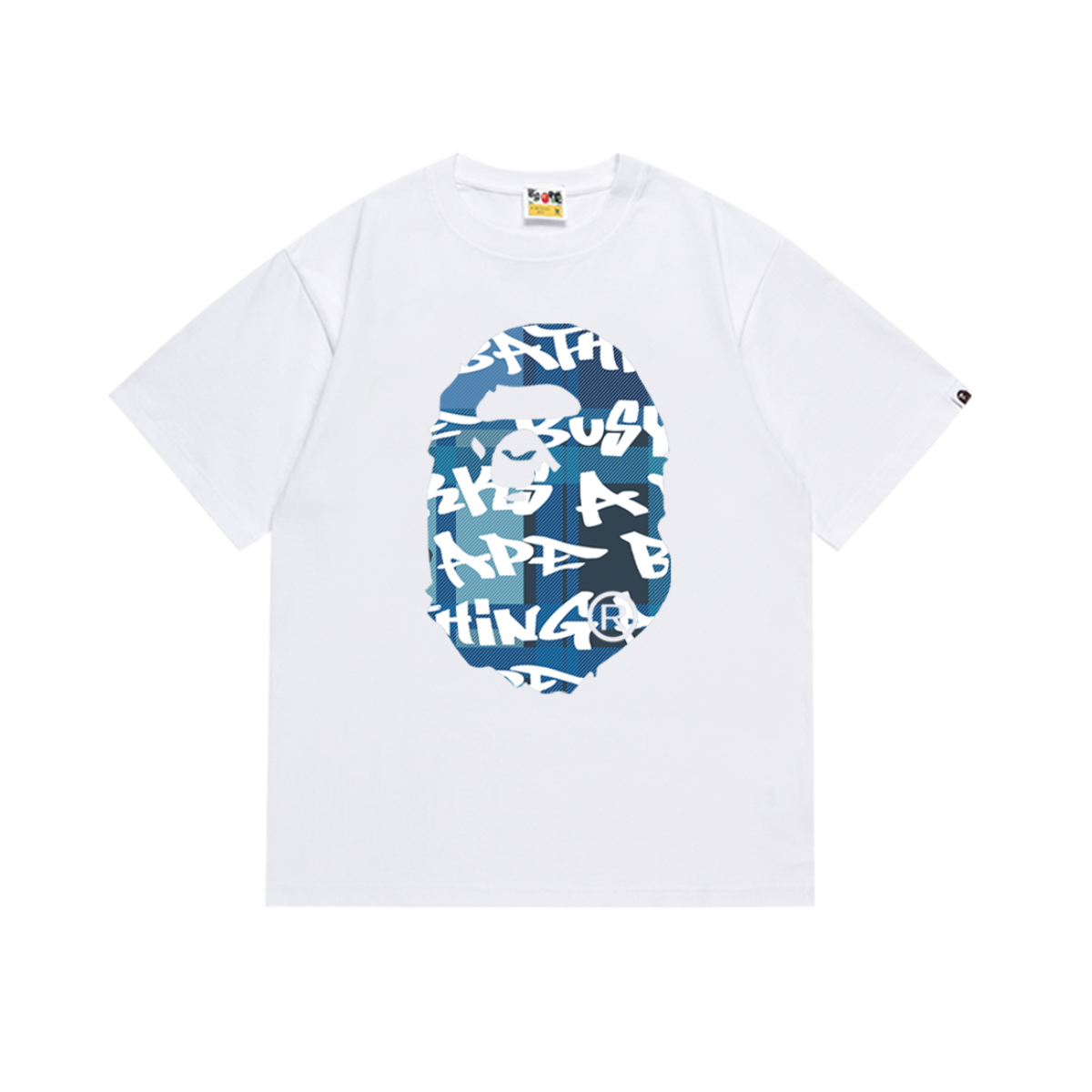 Bathing Shark and ape head print T-Shirt NextBlock