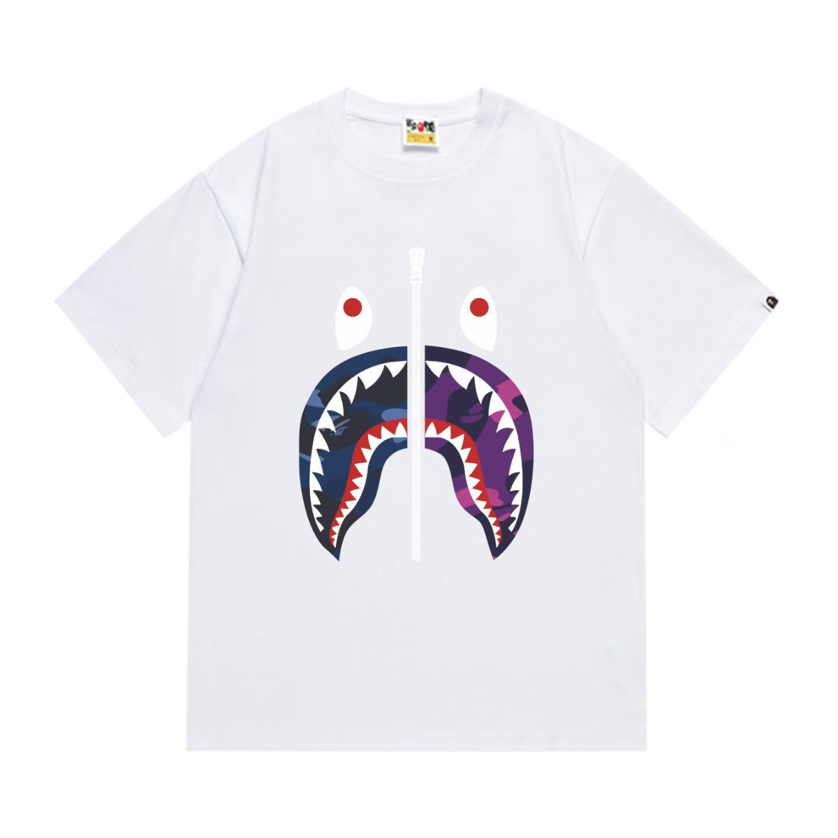 Bathing Shark and ape head print T-Shirt NextBlock