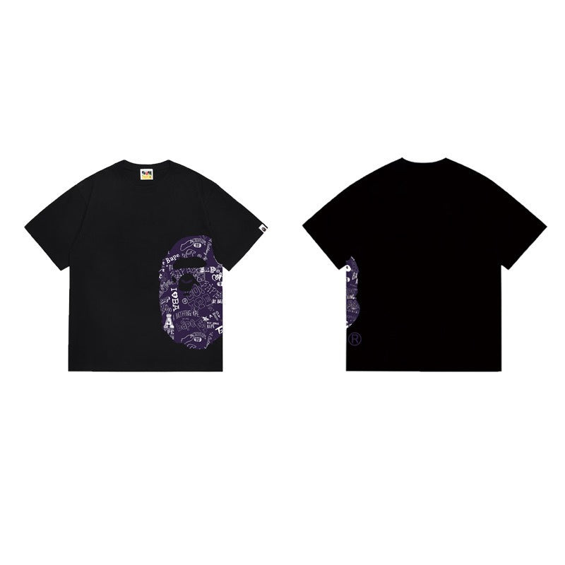 Bathing Shark and ape head print T Shirts NextBlock