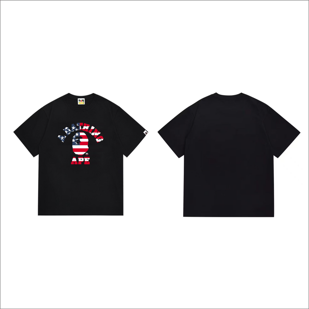 Bathing Shark and ape head print T-Shirt NextBlock