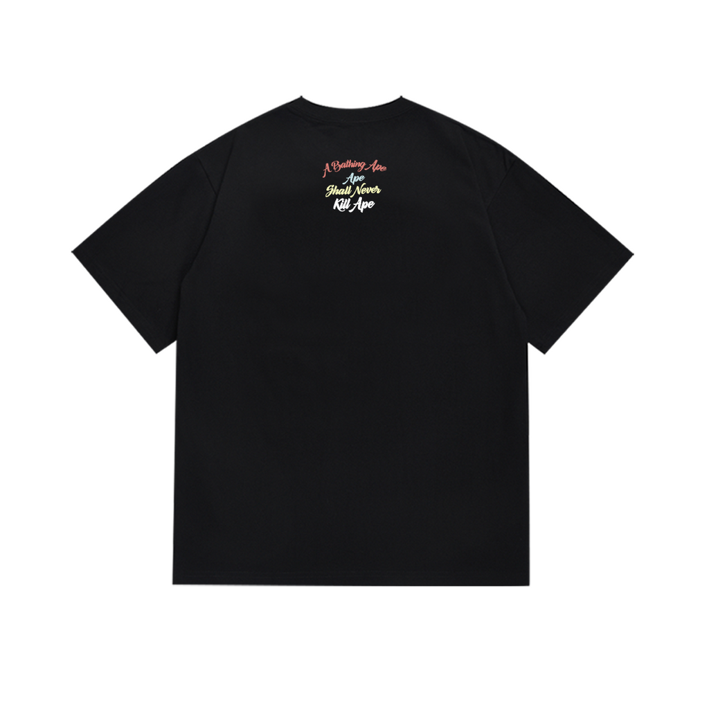 Bathing Shark and ape head print T-Shirt NextBlock