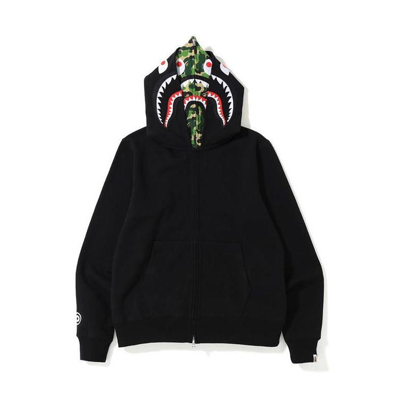 Bathing Shark and ape head print Hoodie Camouflage Cardigan Men's and Women's Sweater Hoodie Coat NextBlock