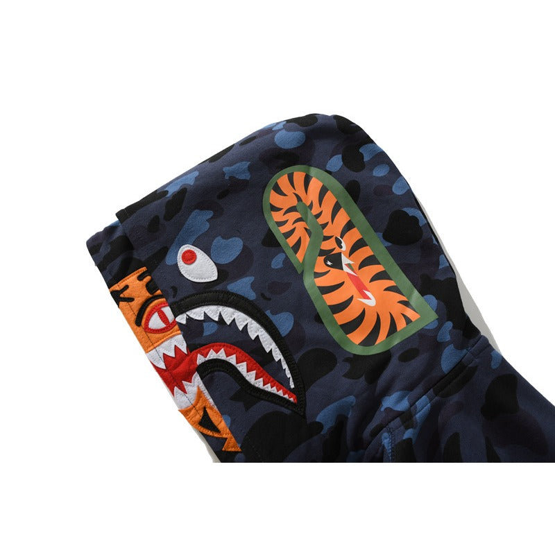 Ape Hoodie Double Hat Tiger Head Sweater Men's Cardigan NextBlock