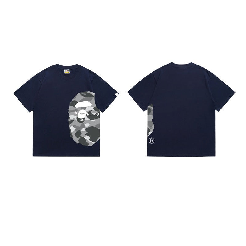 Bathing Shark and ape head print T Shirts NextBlock