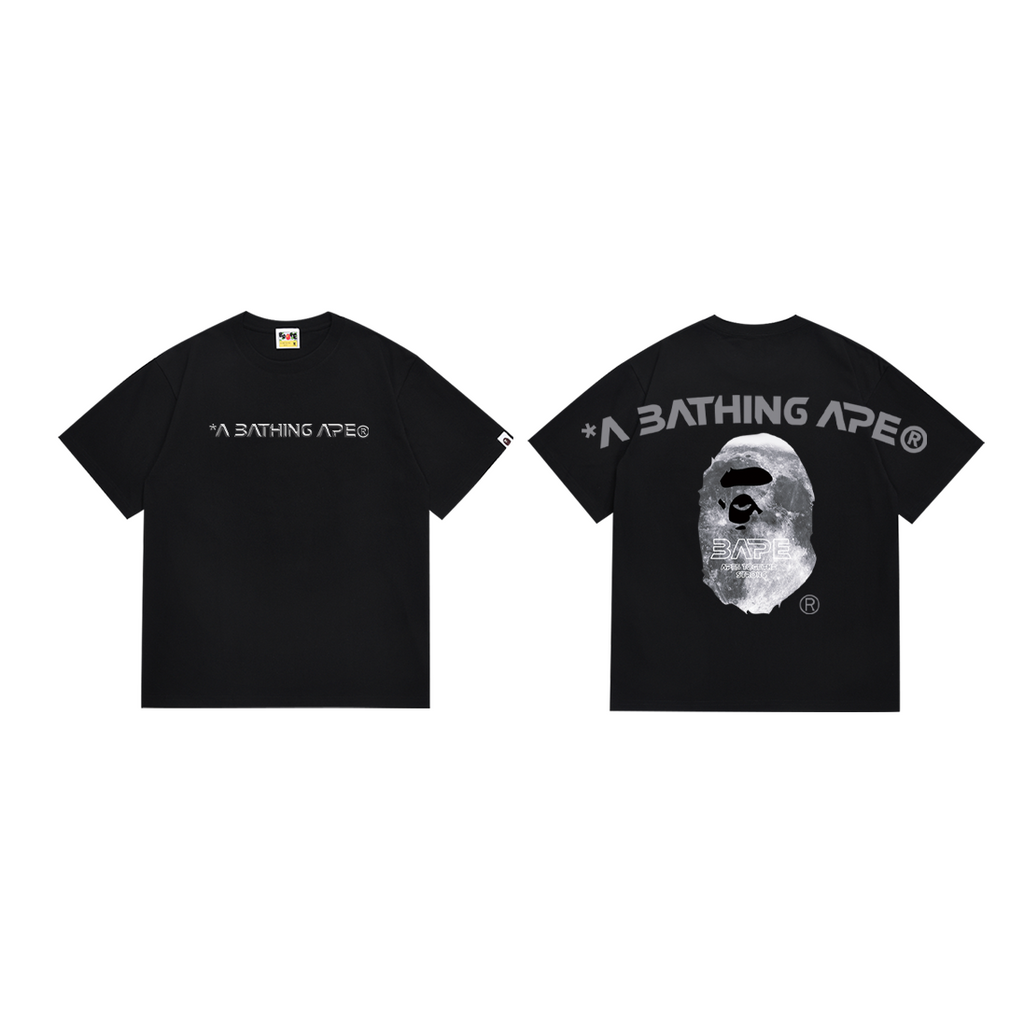 Bathing Shark and ape head print T-Shirt NextBlock
