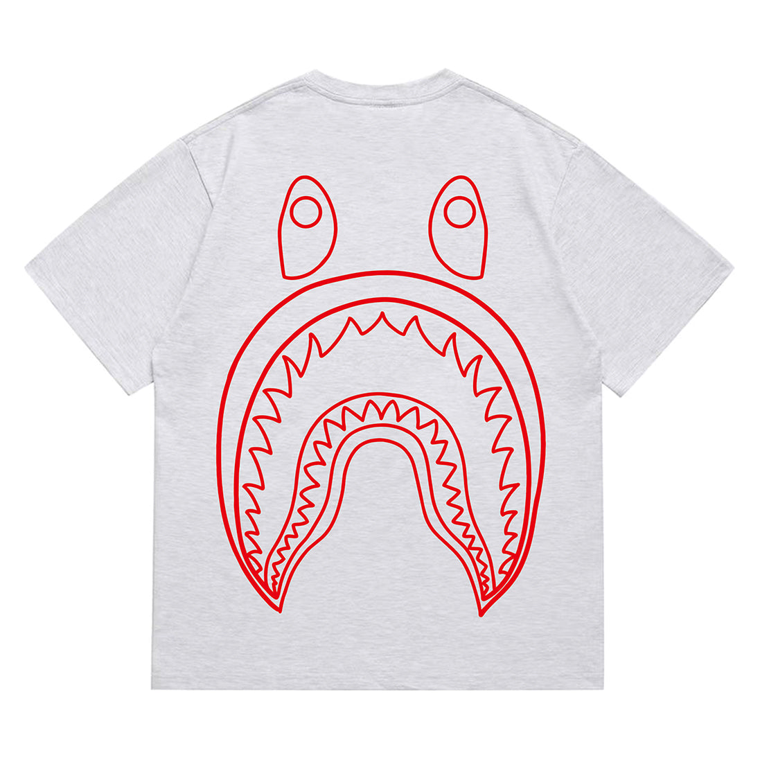 Bathing Shark and ape head print T-Shirt NextBlock