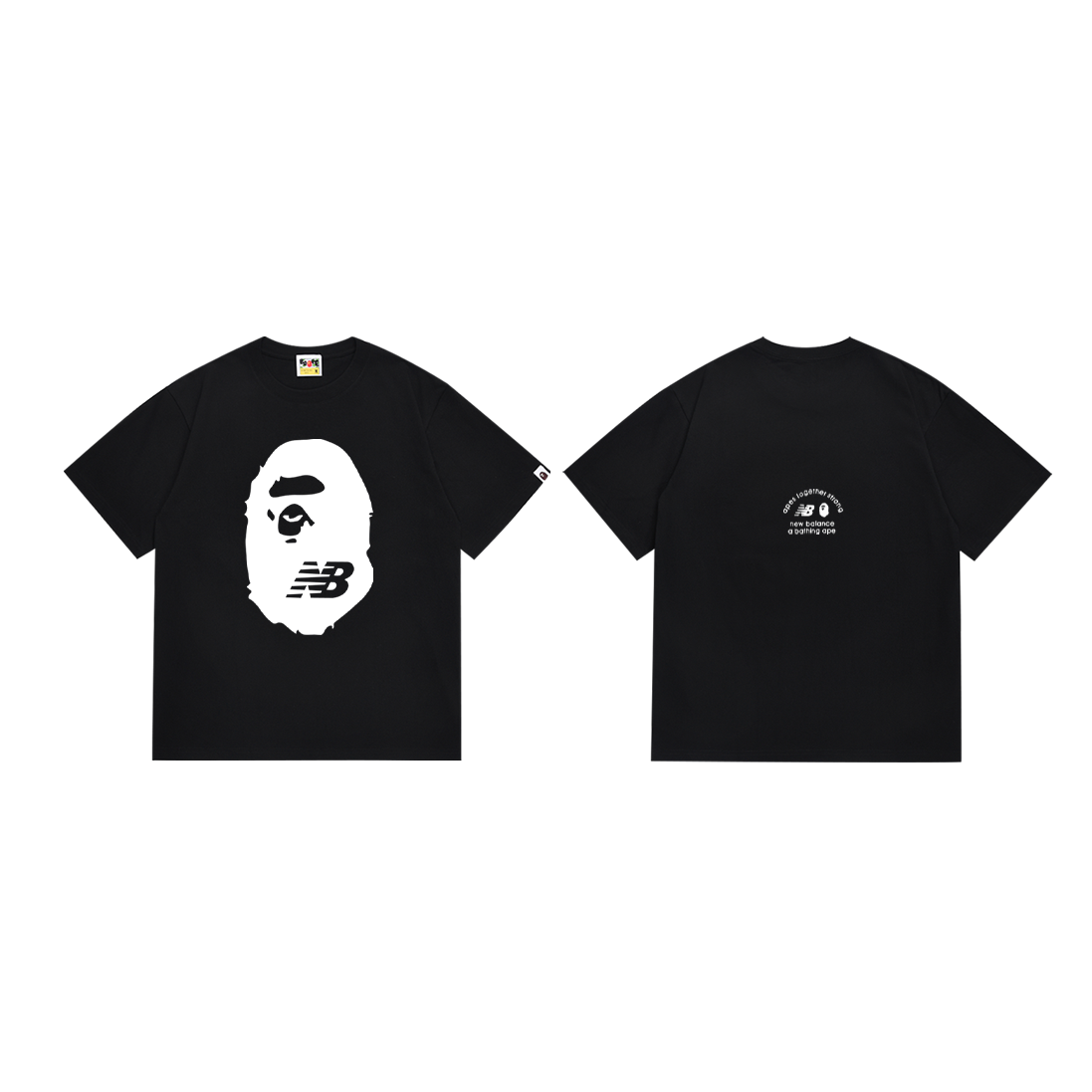Bathing Shark and ape head print T-Shirt NextBlock