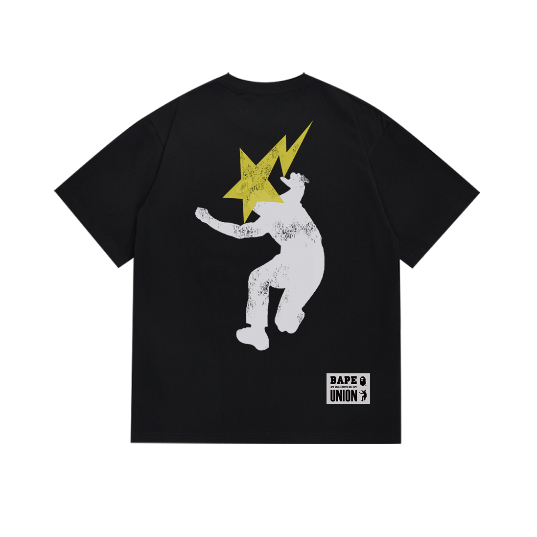 Bathing Shark and ape head print T-Shirt NextBlock