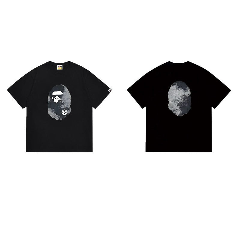Bathing Shark and ape head print T Shirts NextBlock