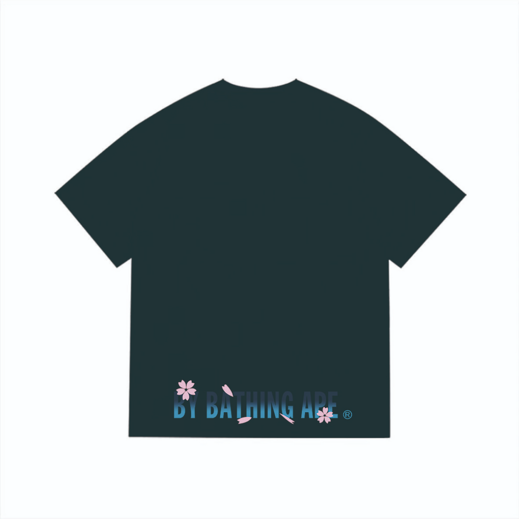 Bathing Shark and ape head print T-Shirt NextBlock