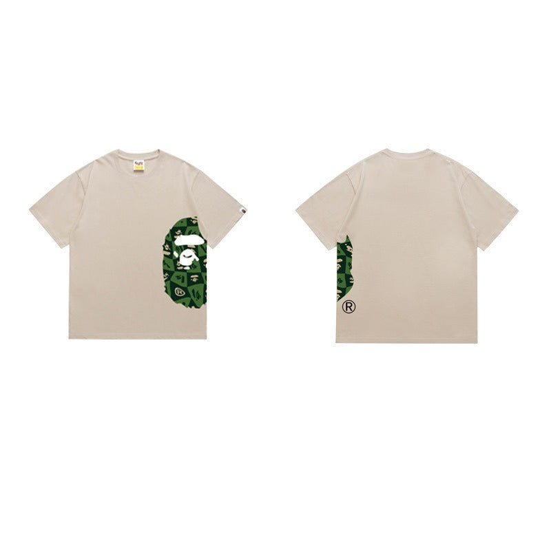 Bathing Shark and ape head print T Shirts NextBlock