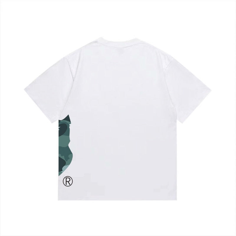 Bathing Shark and ape head print T Shirts NextBlock