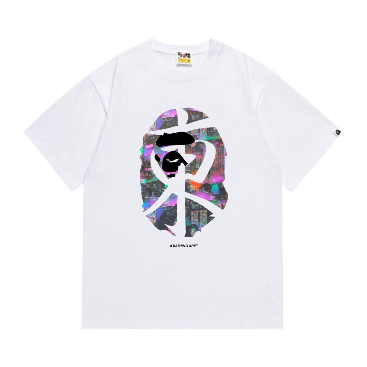 Bathing Shark and ape head print T-Shirt NextBlock