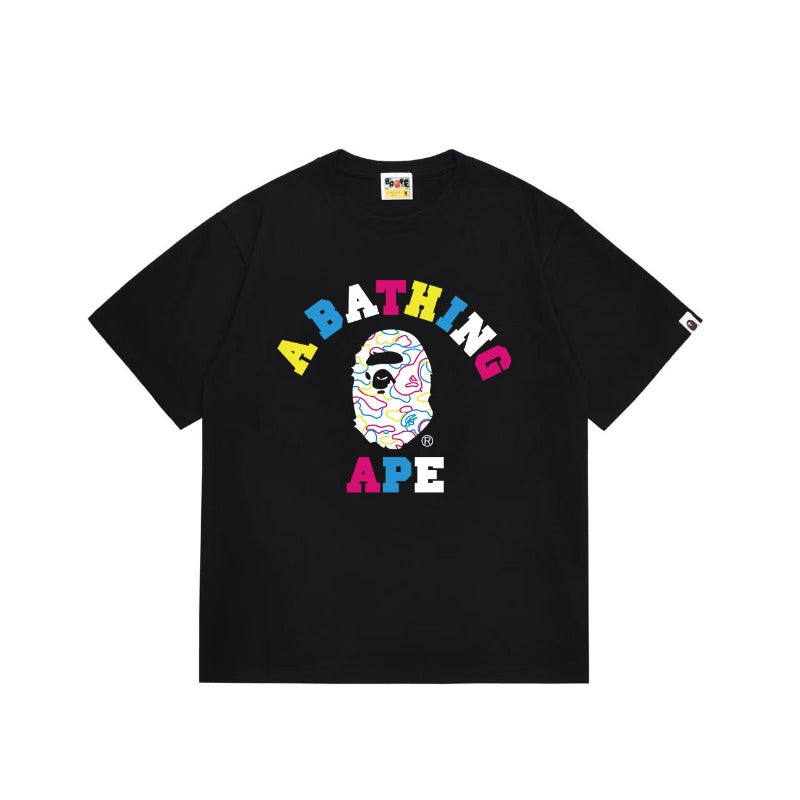 Bathing Shark and ape head print T Shirts NextBlock