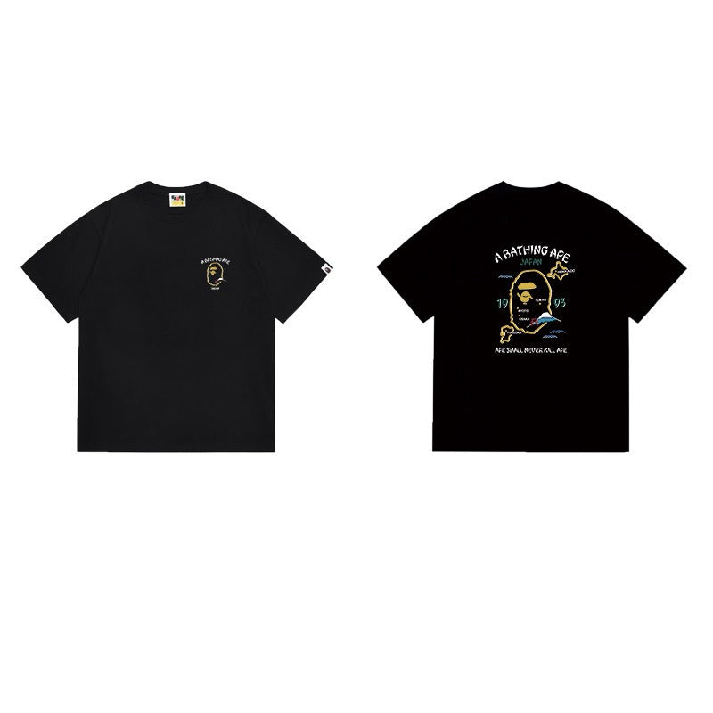Bathing Shark and ape head print T Shirts NextBlock