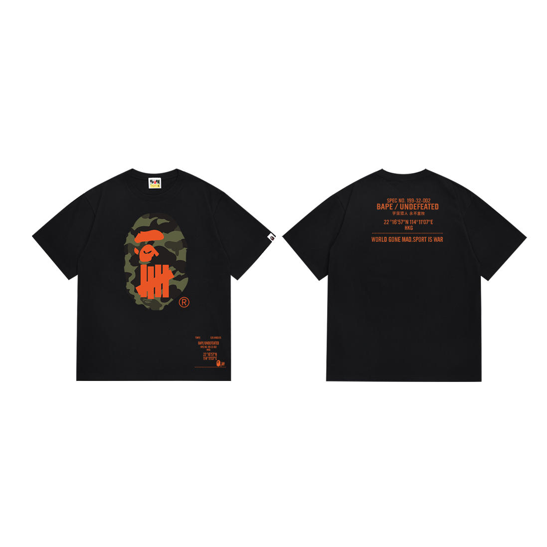Bathing Shark and ape head print T-Shirt NextBlock