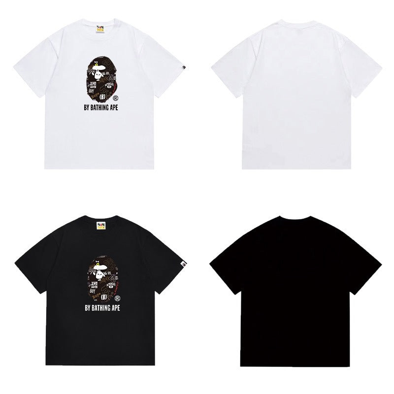 Bathing Shark and ape head print T Shirts NextBlock