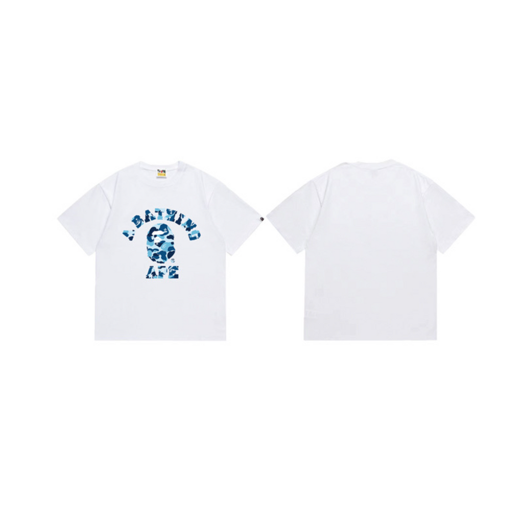 Bathing Shark and ape head print T-Shirt NextBlock