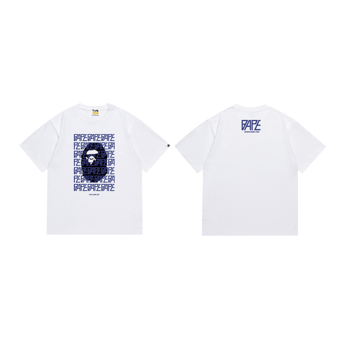 Bathing Shark and ape head print T-Shirt NextBlock