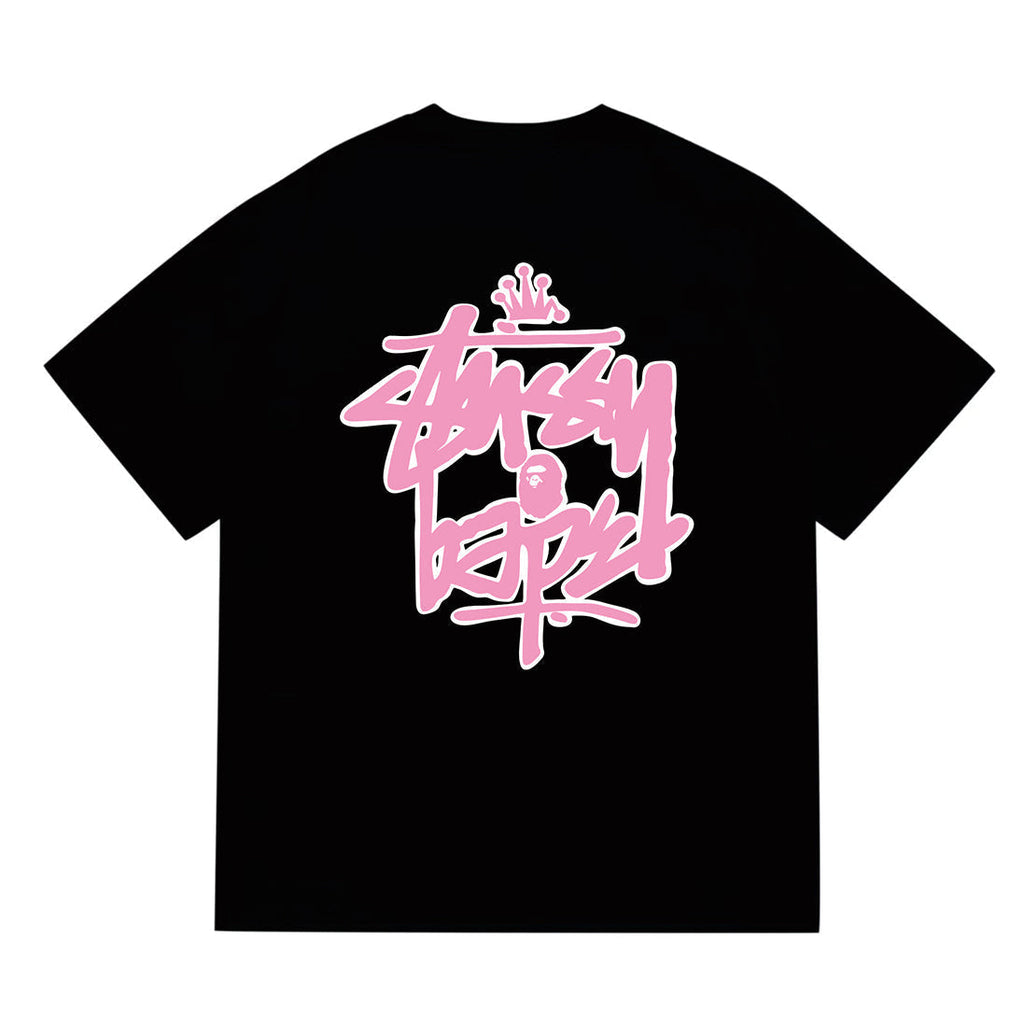 Bathing Shark and ape head print T-Shirt NextBlock