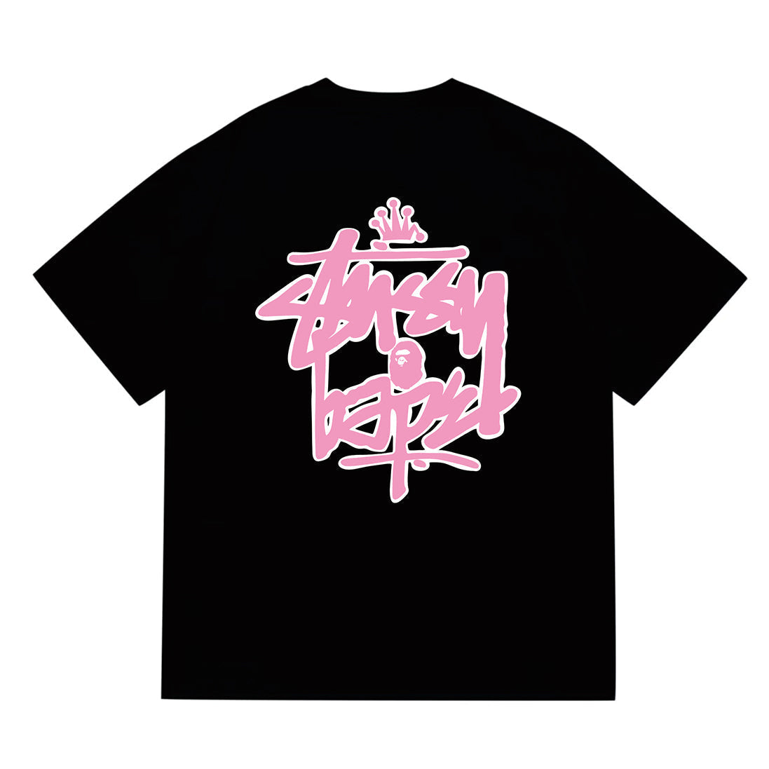 Bathing Shark and ape head print T-Shirt NextBlock
