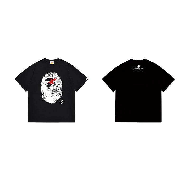 Bathing Shark and ape head print T Shirts NextBlock