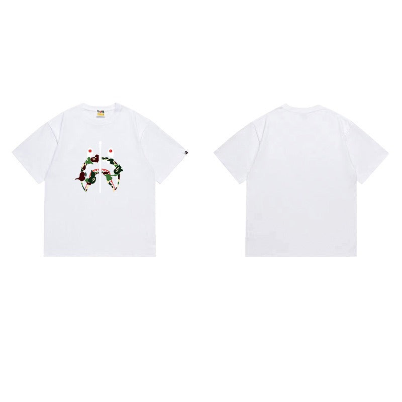 Bathing Shark and ape head print T Shirts NextBlock