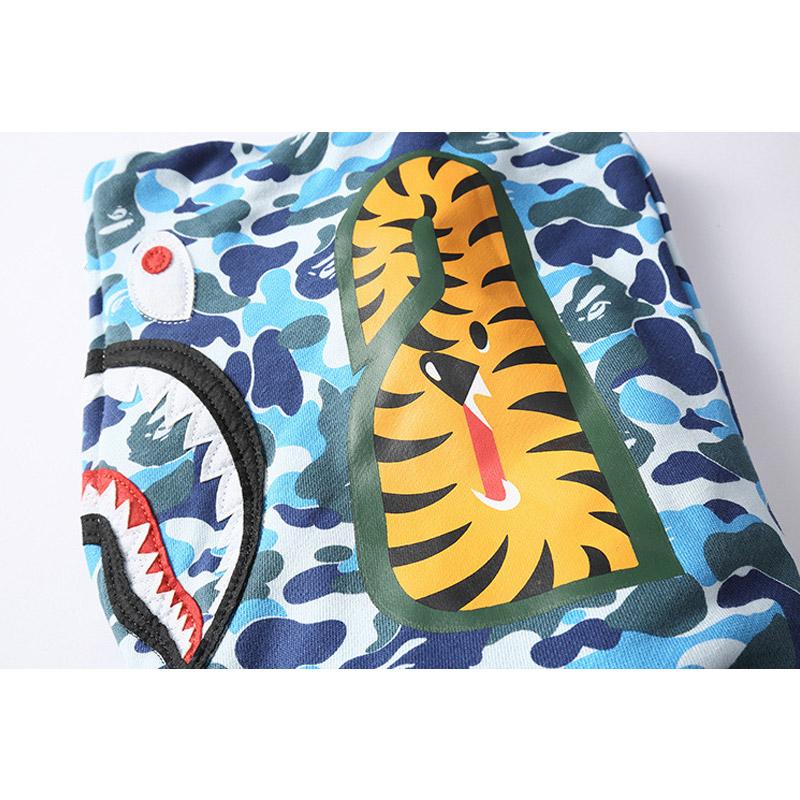 Bathing Shark and ape head print Hoodie Spring and Autumn Zipper Hoodie Sweater NextBlock