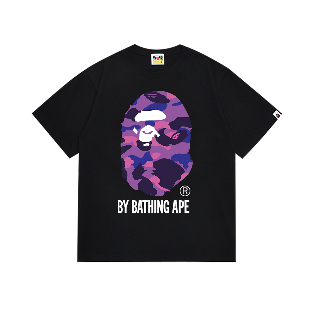 Bathing Shark and ape head print T-Shirt NextBlock