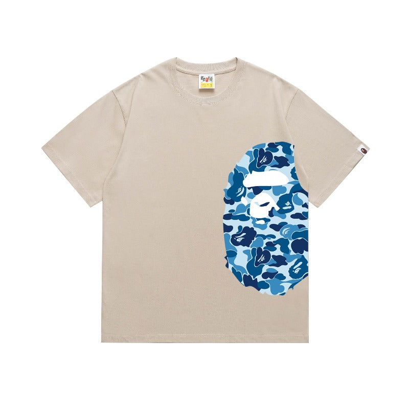Bathing Shark and ape head print T Shirts NextBlock