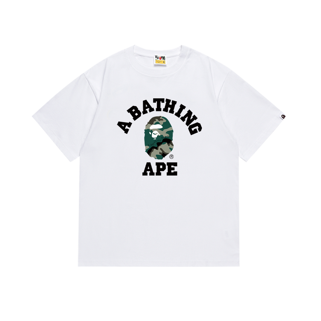 Bathing Shark and ape head print T-Shirt NextBlock