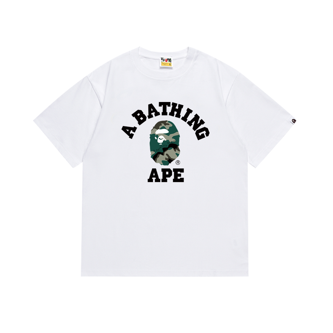 Bathing Shark and ape head print T-Shirt NextBlock