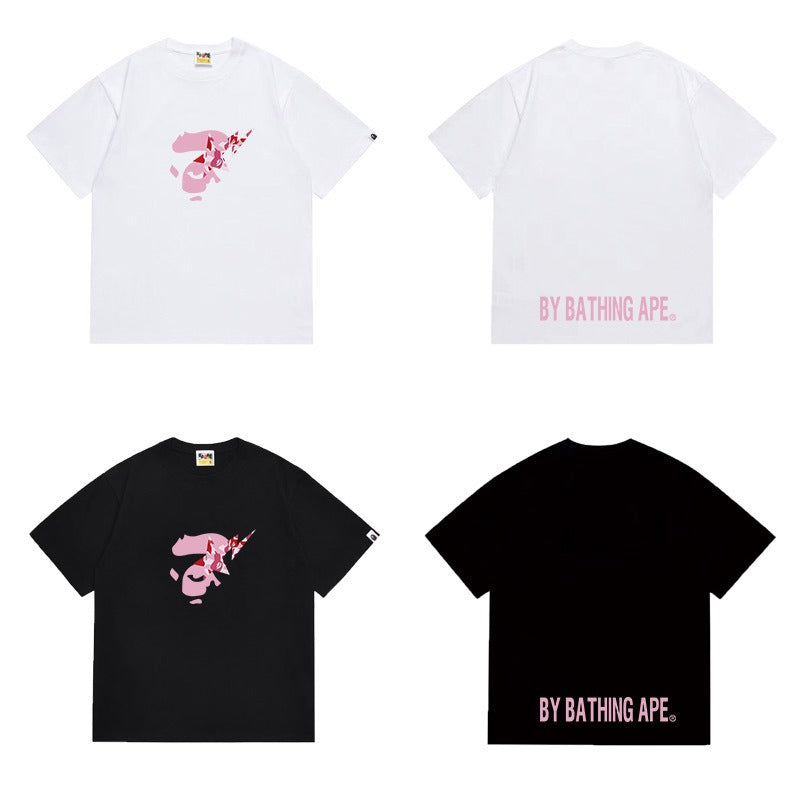 Bathing Shark and ape head print T Shirts NextBlock