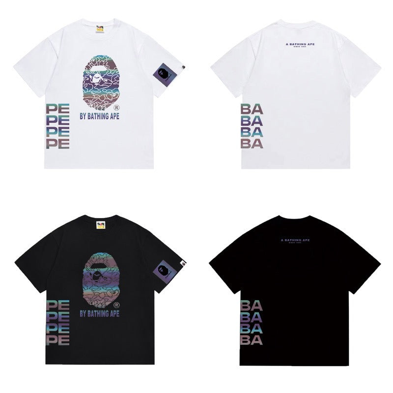Bathing Shark and ape head print T Shirts NextBlock
