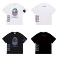 Bathing Shark and ape head print T Shirts NextBlock