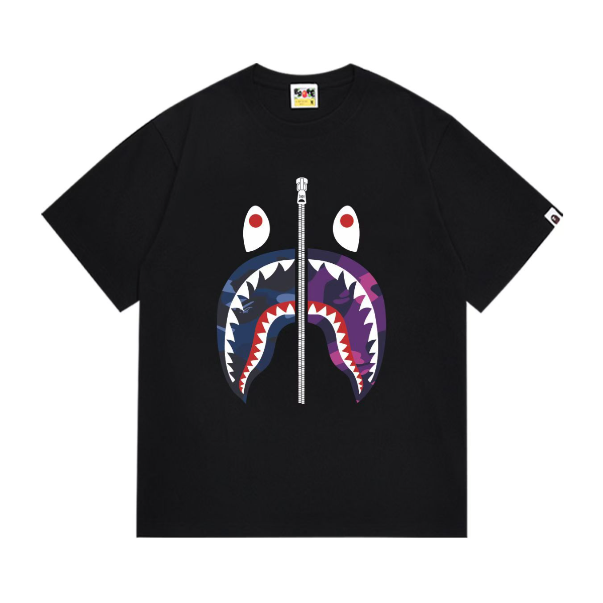 Bathing Shark and ape head print T-Shirt NextBlock