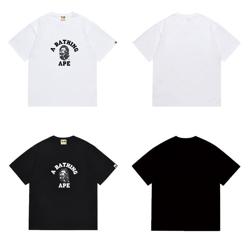 Bathing Shark and ape head print T Shirts NextBlock