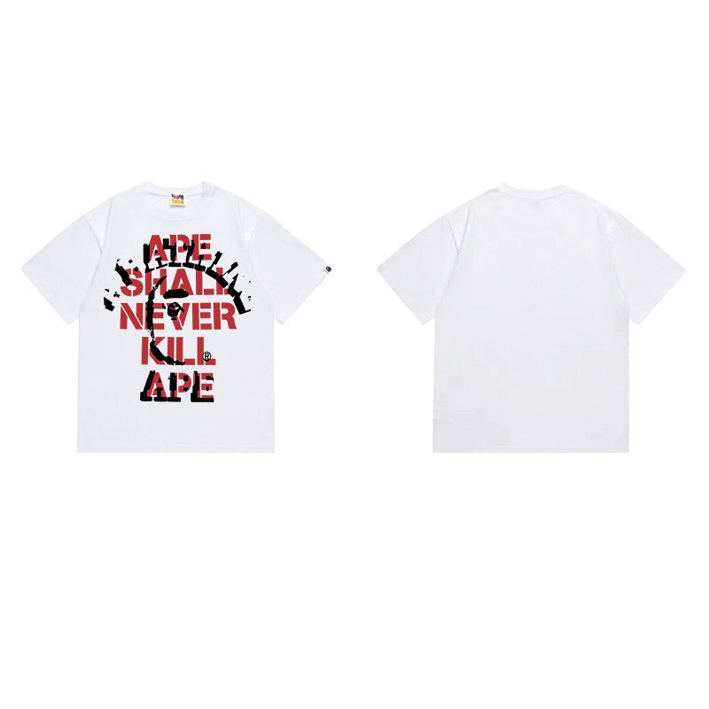 Bathing Shark and ape head print T Shirts NextBlock
