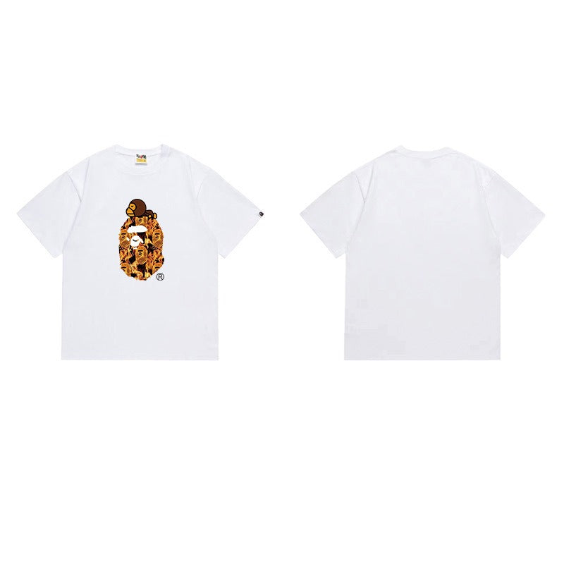 Bathing Shark and ape head print T Shirts NextBlock