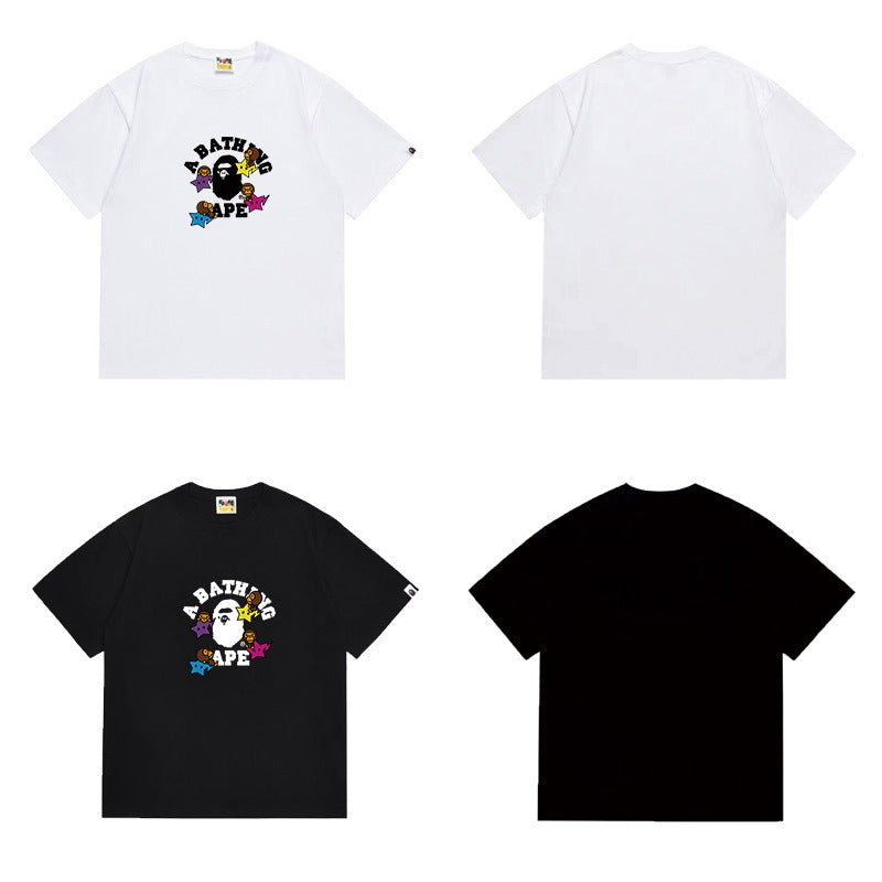 Bathing Shark and ape head print T Shirts NextBlock