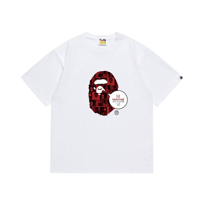 Bathing Shark and ape head print T Shirts NextBlock