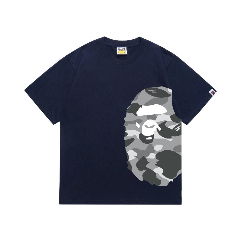 Bathing Shark and ape head print T Shirts NextBlock
