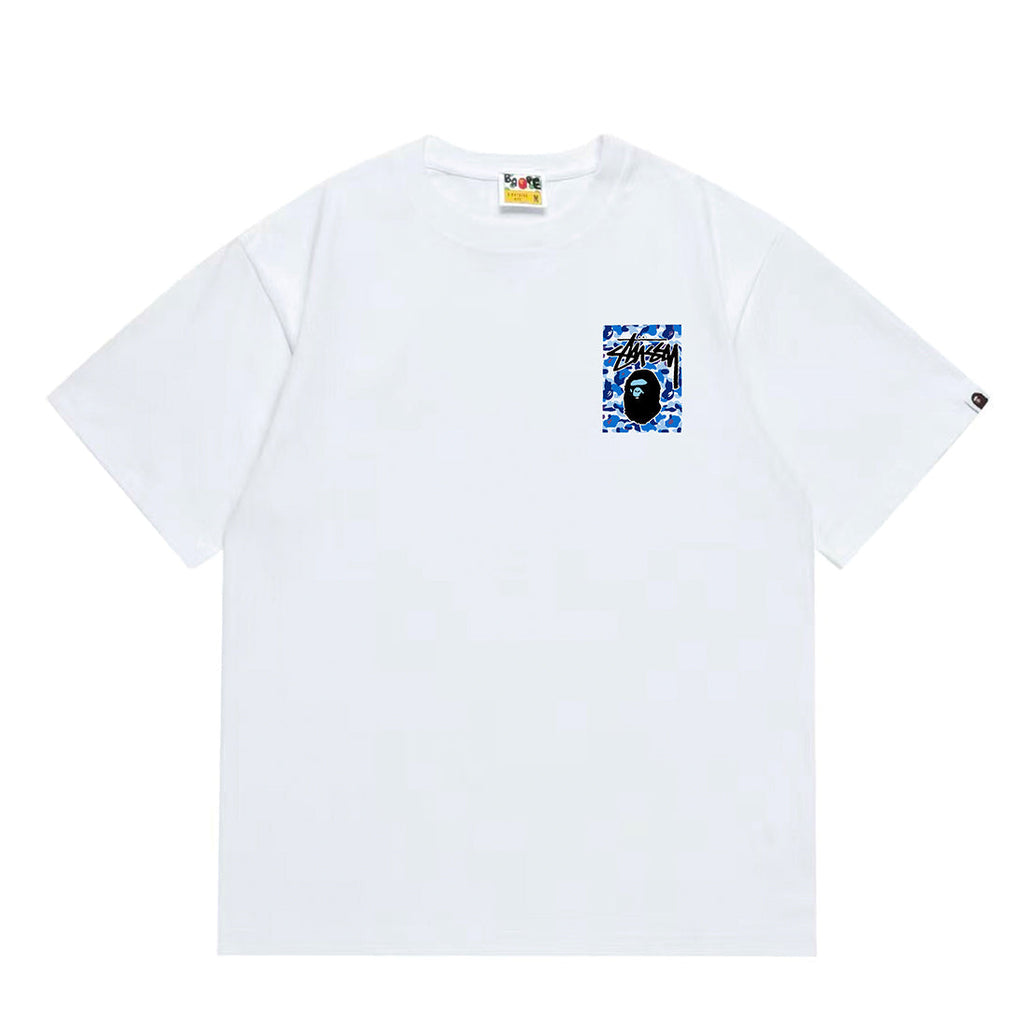 Bathing Shark and ape head print T-Shirt NextBlock