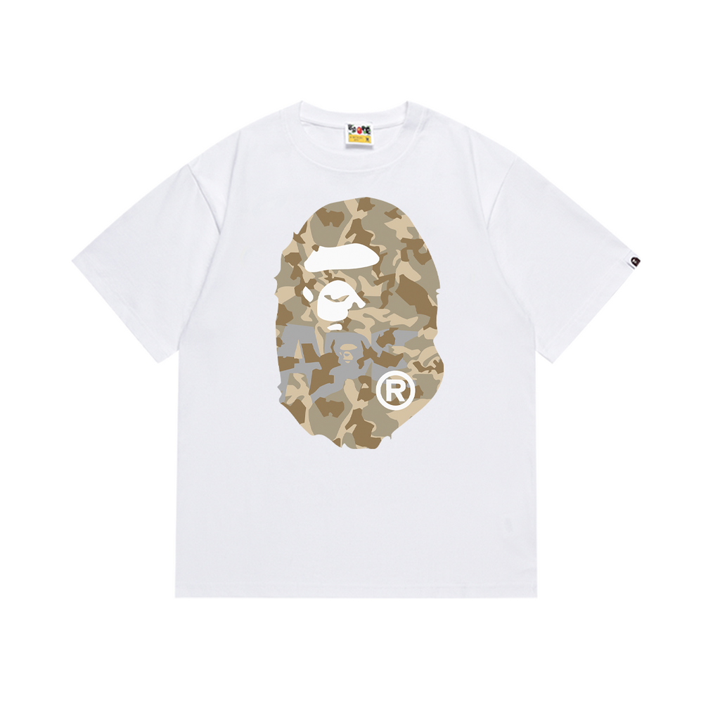 Bathing Shark and ape head print T-Shirt NextBlock