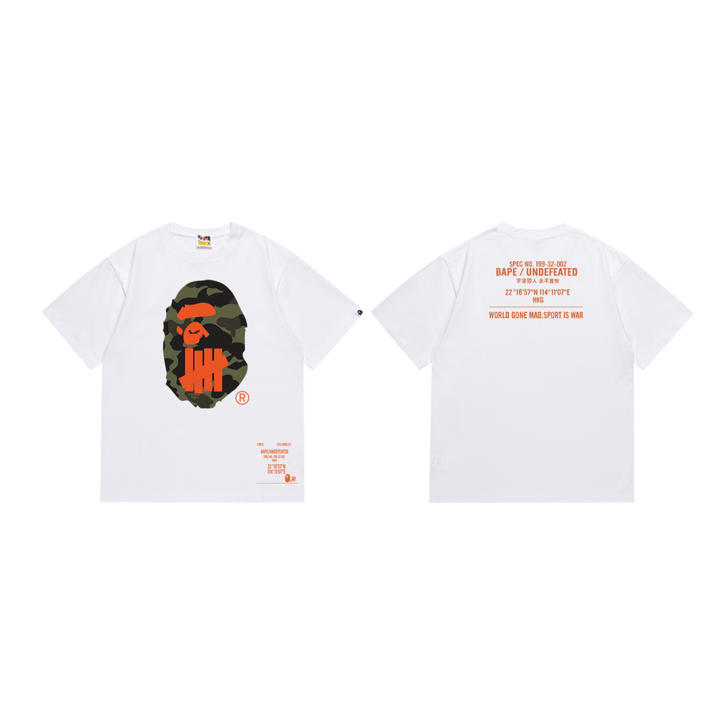 Bathing Shark and ape head print T-Shirt NextBlock