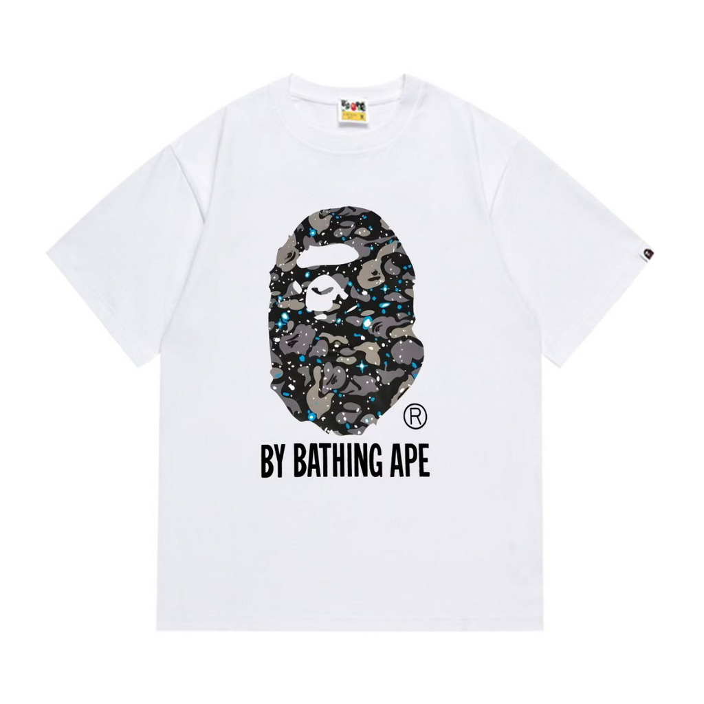 Bathing Shark and ape head print T-Shirt NextBlock