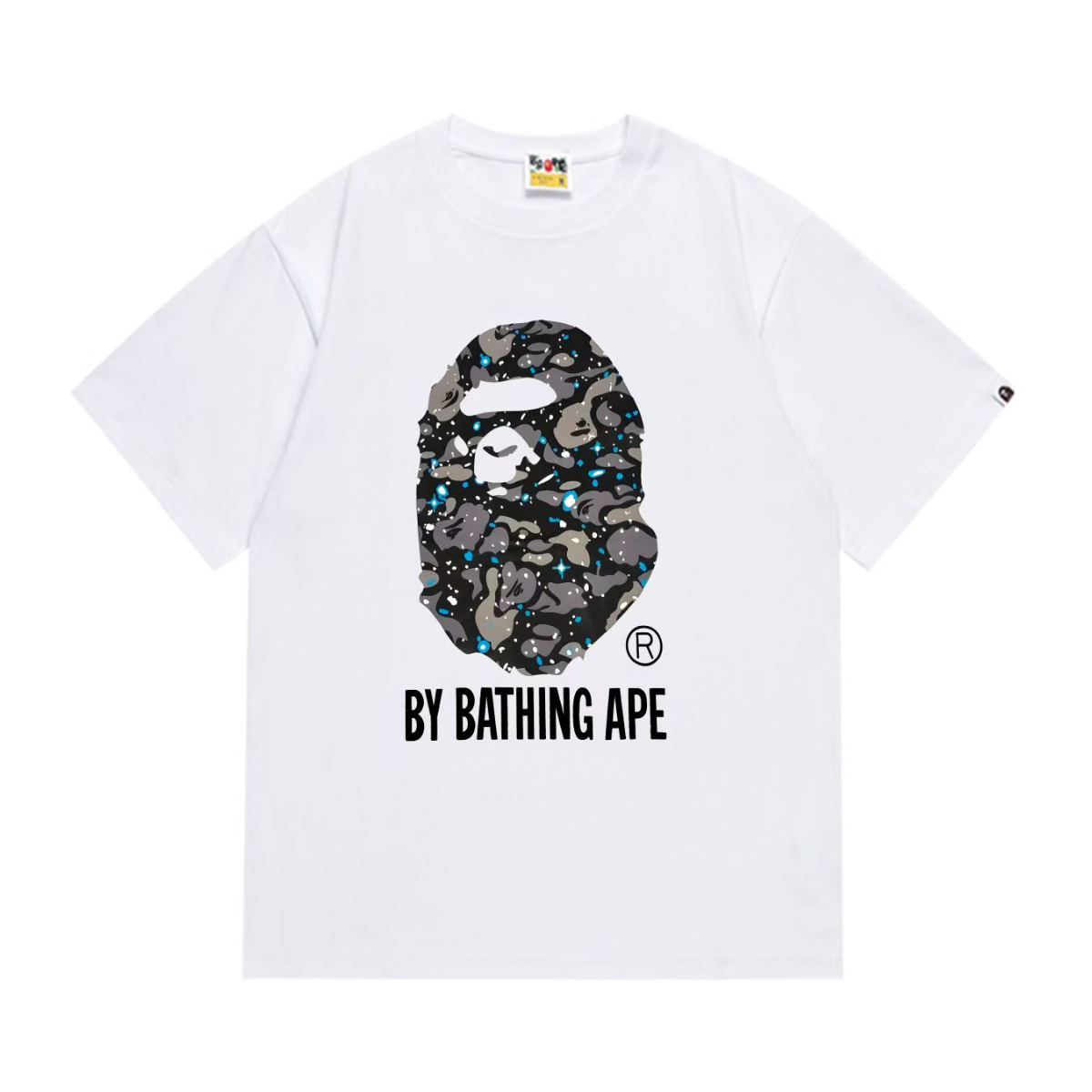 Bathing Shark and ape head print T-Shirt NextBlock