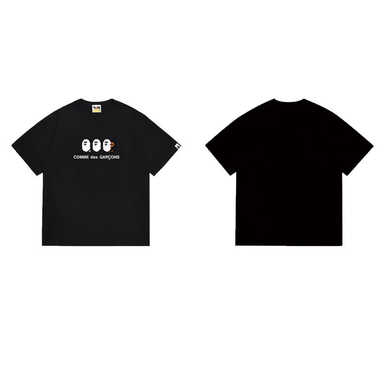Bathing Shark and ape head print T Shirts NextBlock