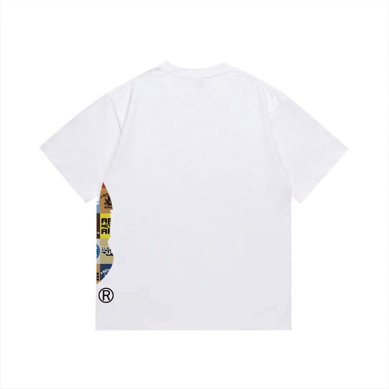 Bathing Shark and ape head print T Shirts NextBlock