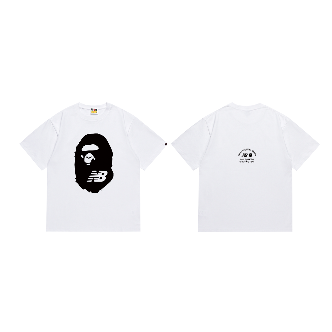 Bathing Shark and ape head print T-Shirt NextBlock